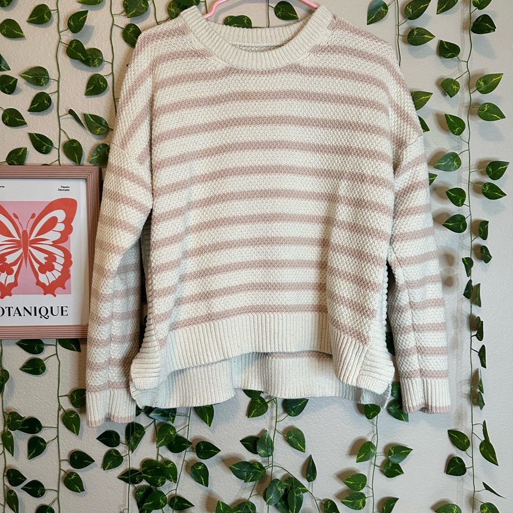 Madewell cotton stripped pullover knitted sweater